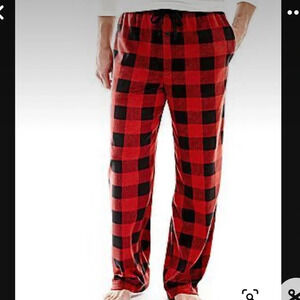 Stafford Microfleece Pajama Pants Buffalo Plaid, Red, Black size S